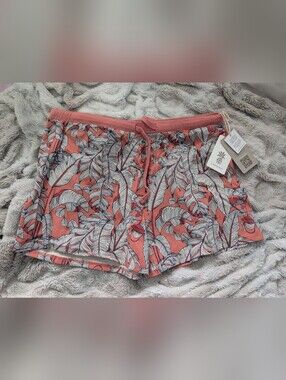 Cariloha Coral Leaf Print Lounge Shorts
